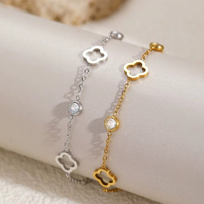 Bracciale Fortunato con Trifoglio e Zirconi