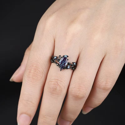 Anello Personalizzato Rami Neri con Pietre Colorate
