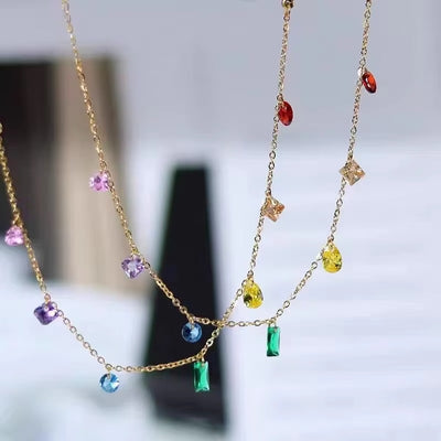 Set “Iris” Collana & Bracciale con Zirconi Colorati