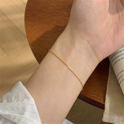 Braccialetto Serpente Ultrasottile in Acciaio Oro