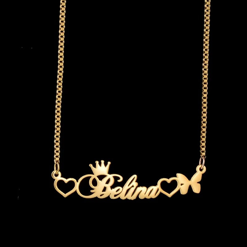 Collana Personalizzata con Cuore e Farfalla