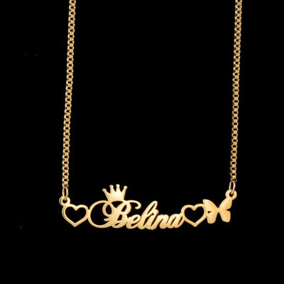 Collana Personalizzata con Cuore e Farfalla