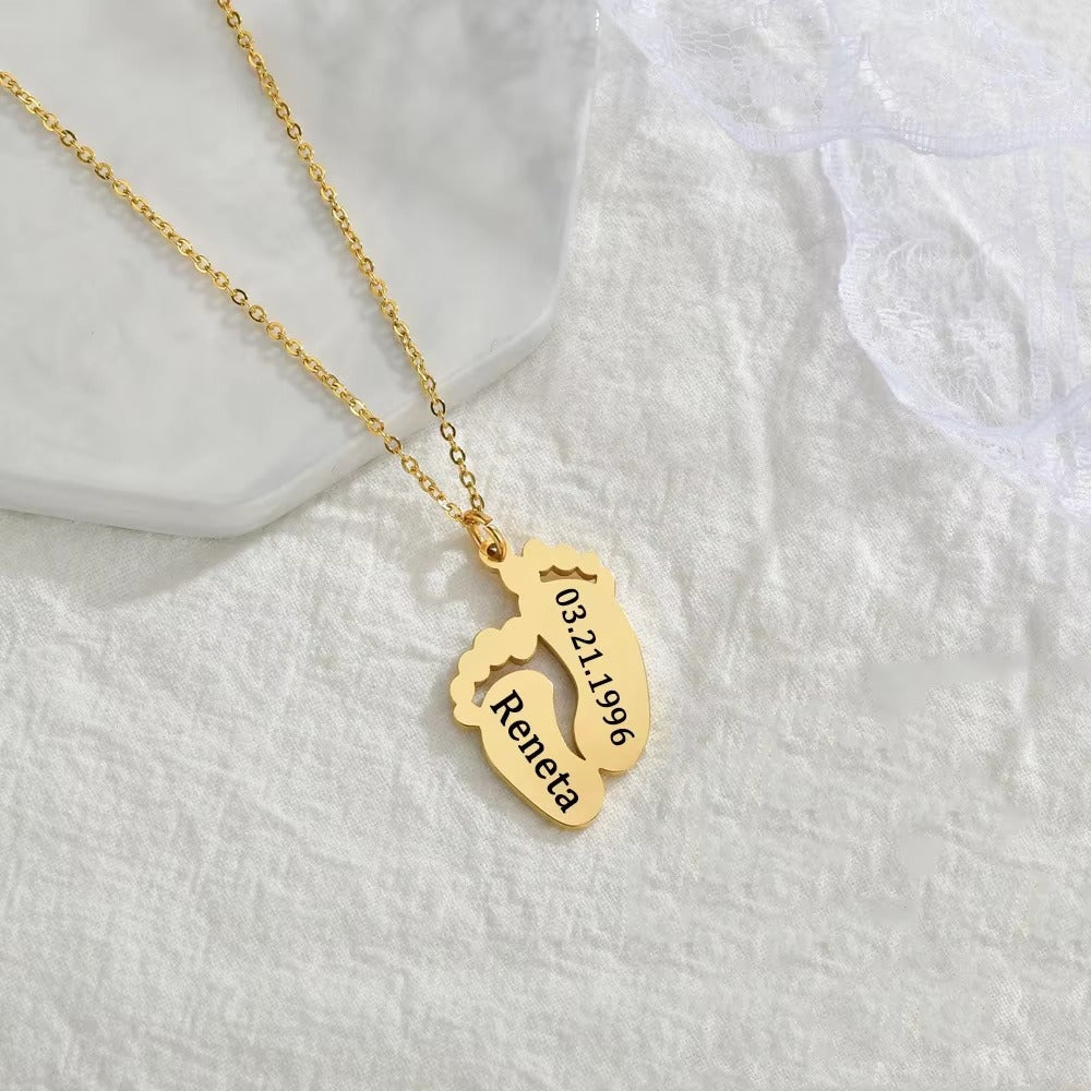 Collana Piedino con Nome Inciso