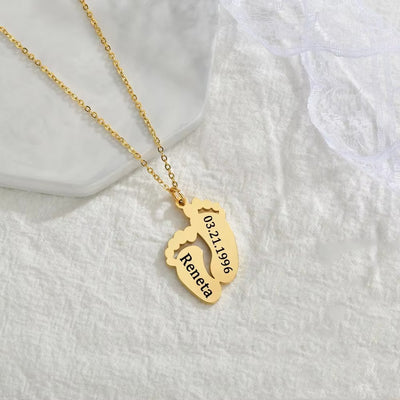 Collana Piedino con Nome Inciso