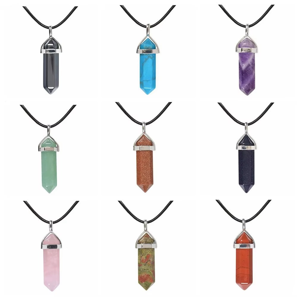 Collana Chakra Reiki in Pietra Naturale Esagonale