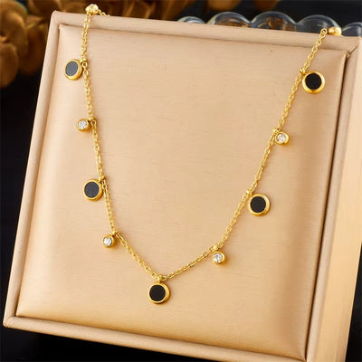 Collana in Acciaio 316L con Zirconi – Simboli Porta Fortuna