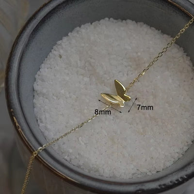 Bracciale Farfalla in Argento 925 e Oro 14K – Eleganza Minimal