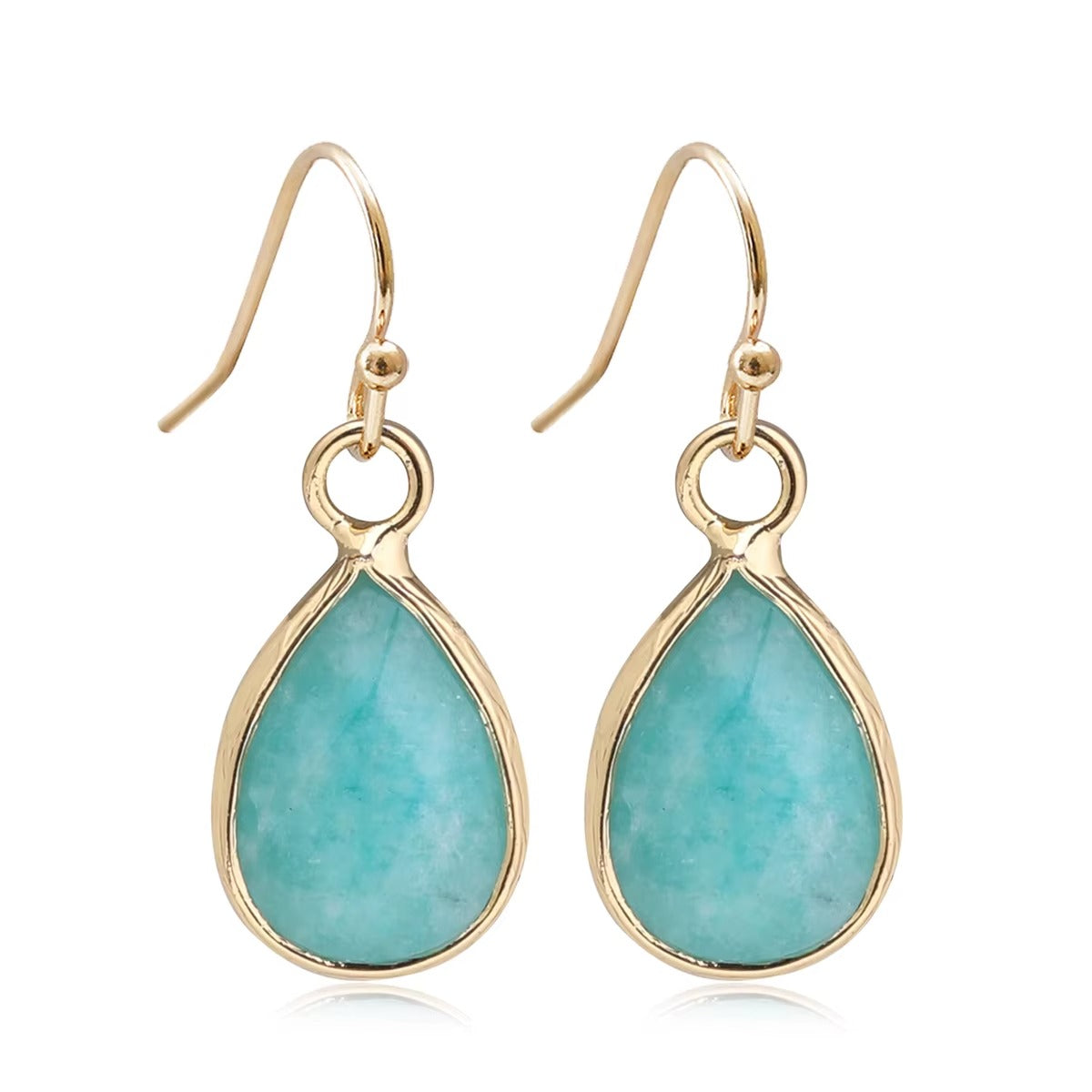 Orecchini Pendenti Waterdrop in Labradorite Naturale