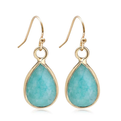 Orecchini Pendenti Waterdrop in Labradorite Naturale