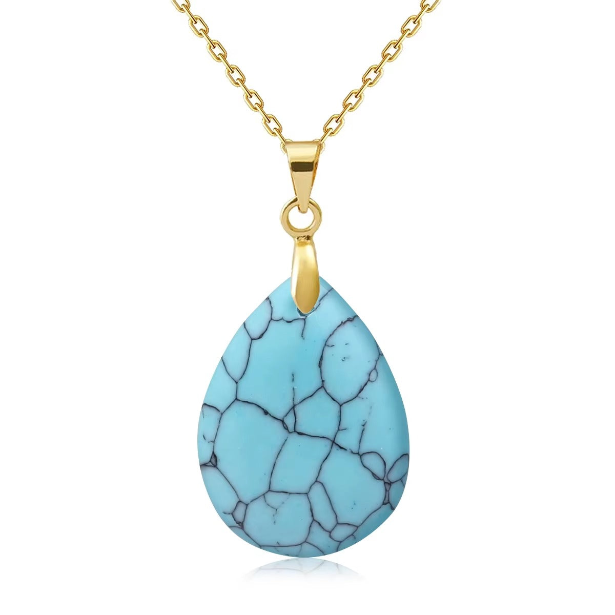 Collana Goccia di Pietra Naturale – Minimal Chic