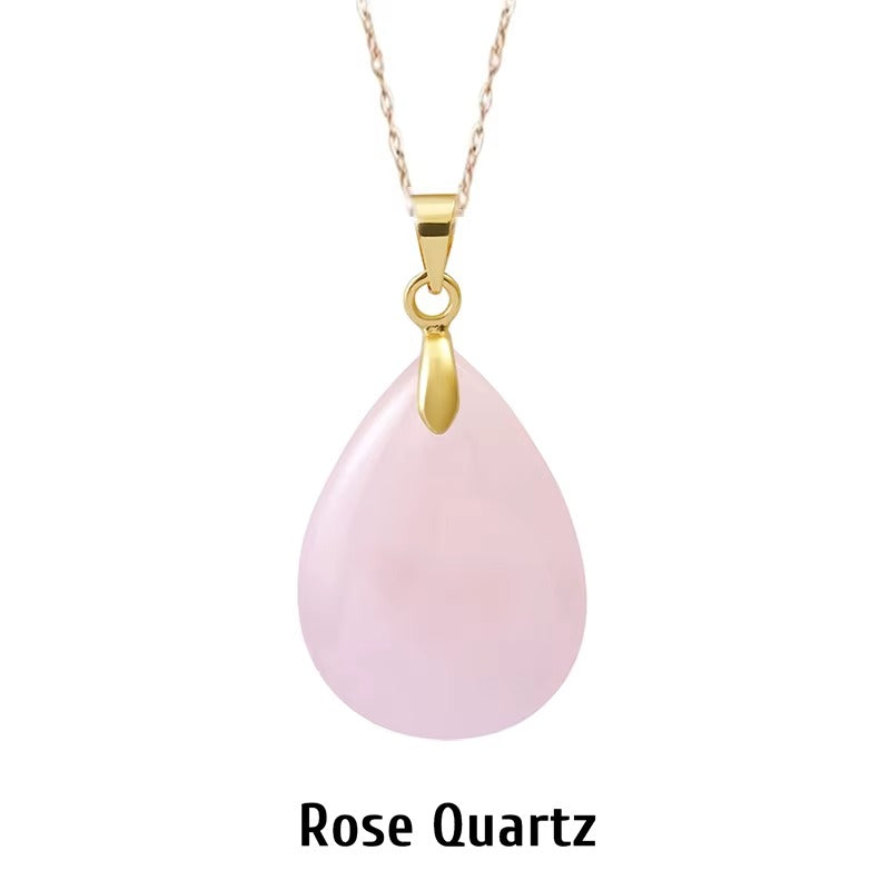 Collana Goccia di Pietra Naturale – Minimal Chic