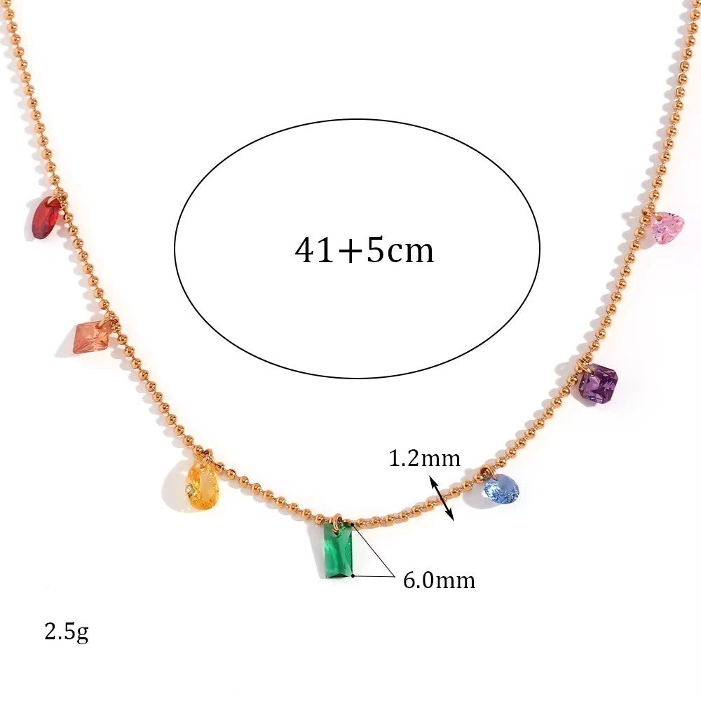 Gioiello 3-in-1 in Acciaio 316L Placcato Oro 18K con Zirconi – Bracciale, Collana e Cavigliera