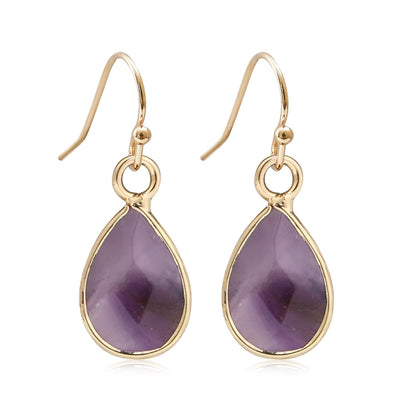 Orecchini Pendenti Waterdrop in Labradorite Naturale