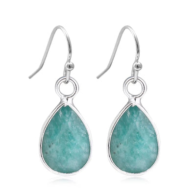 Orecchini Pendenti Waterdrop in Labradorite Naturale
