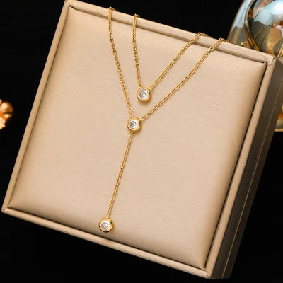 Collana con Zirconi Colorati Geometrici