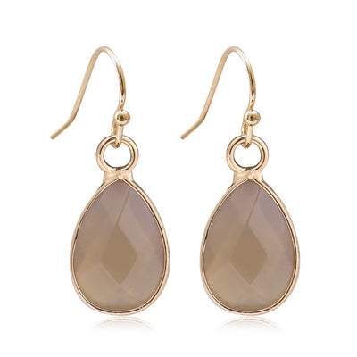 Orecchini Pendenti Waterdrop in Labradorite Naturale