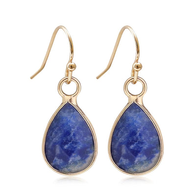 Orecchini Pendenti Waterdrop in Labradorite Naturale