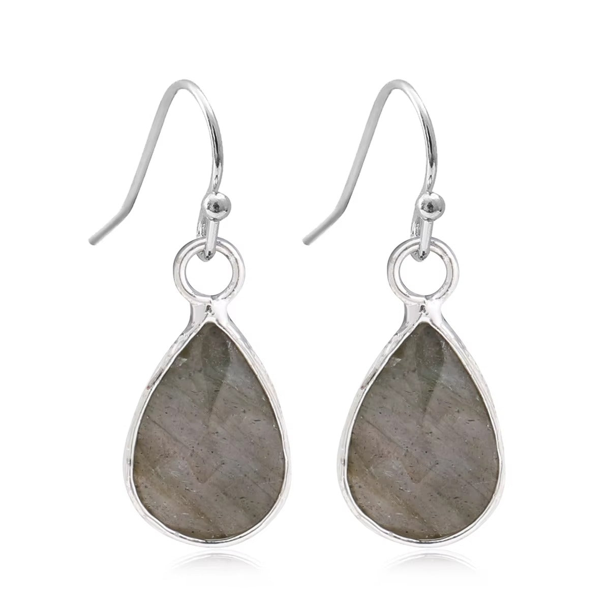 Orecchini Pendenti Waterdrop in Labradorite Naturale