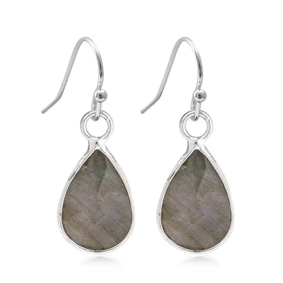 Orecchini Pendenti Waterdrop in Labradorite Naturale