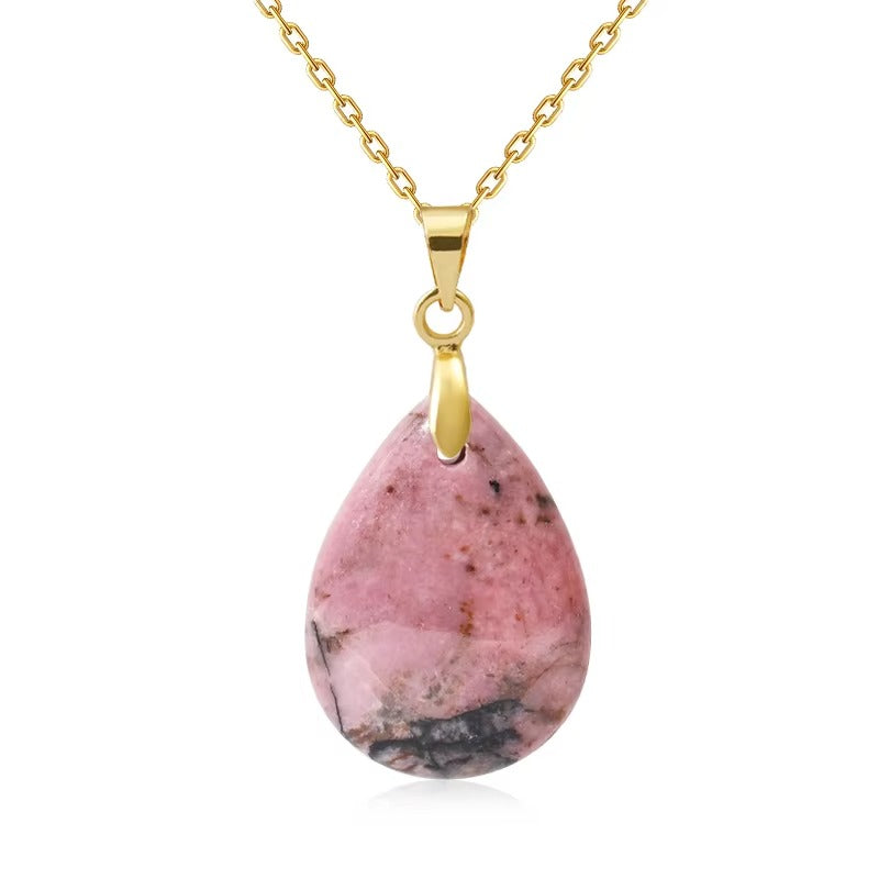 Collana Goccia di Pietra Naturale – Minimal Chic