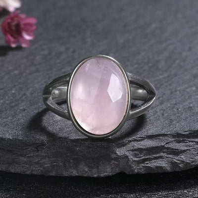 Anello Sole Vintage in Quarzo Rosa – Argento S925