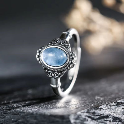 Anello in Argento 925 con Acquamarina Naturale – Eleganza senza tempo