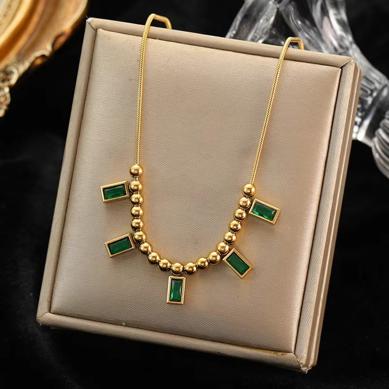 Collana con Zirconi Colorati Geometrici