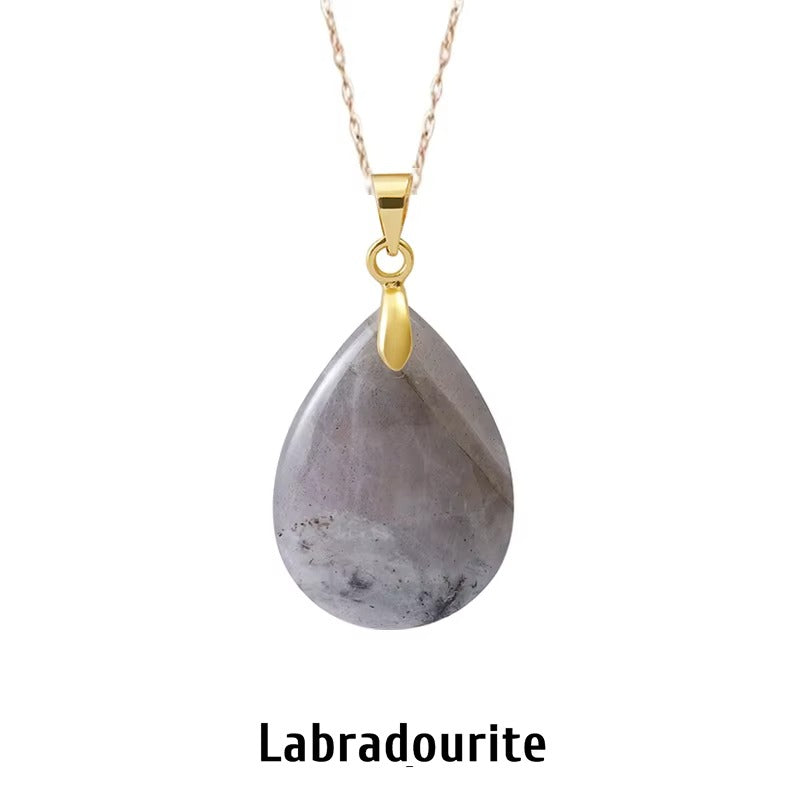 Collana Goccia di Pietra Naturale – Minimal Chic