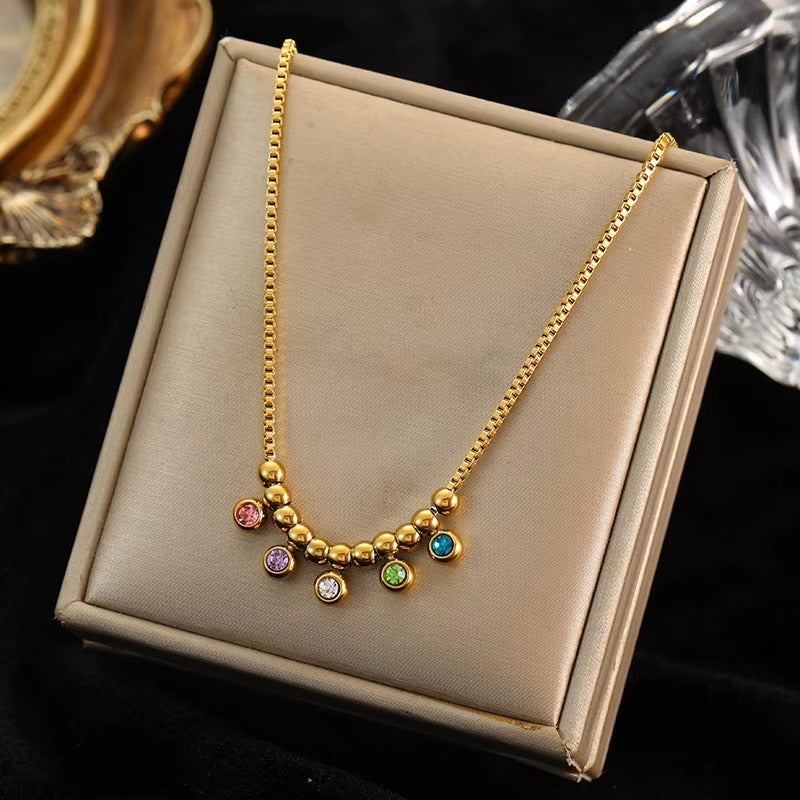 Collana con Zirconi Colorati Geometrici