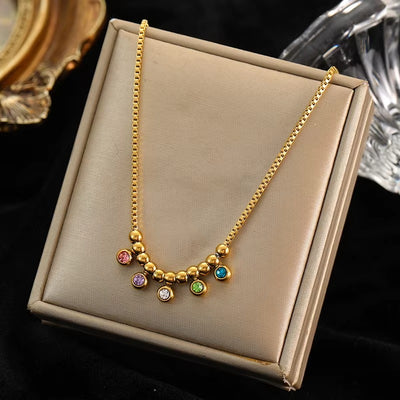 Collana con Zirconi Colorati Geometrici