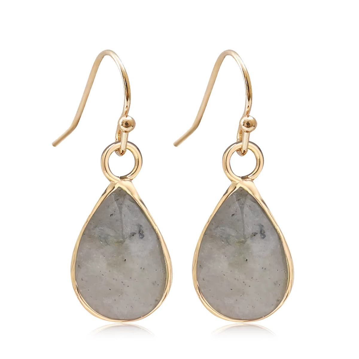 Orecchini Pendenti Waterdrop in Labradorite Naturale