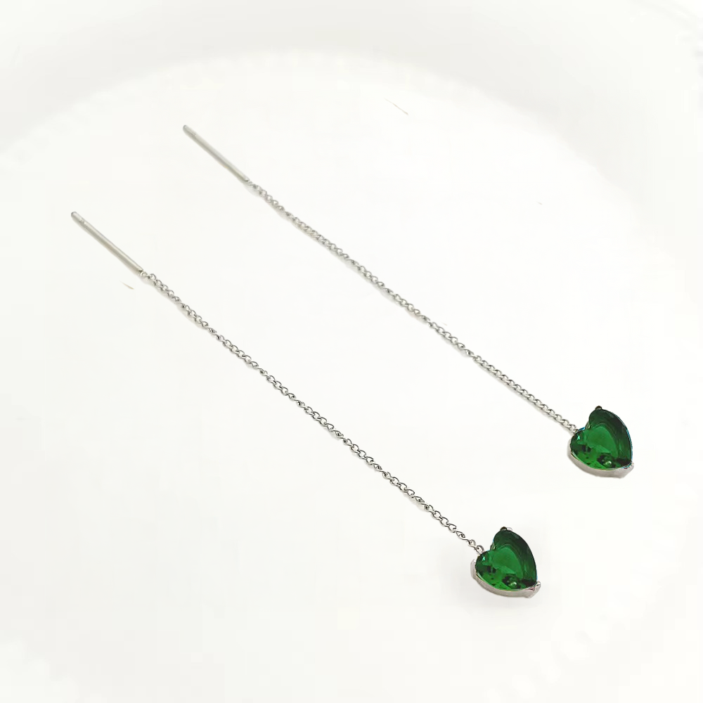 Orecchini a Bottone con Ciondoli Zircone – Placcati Oro 14K